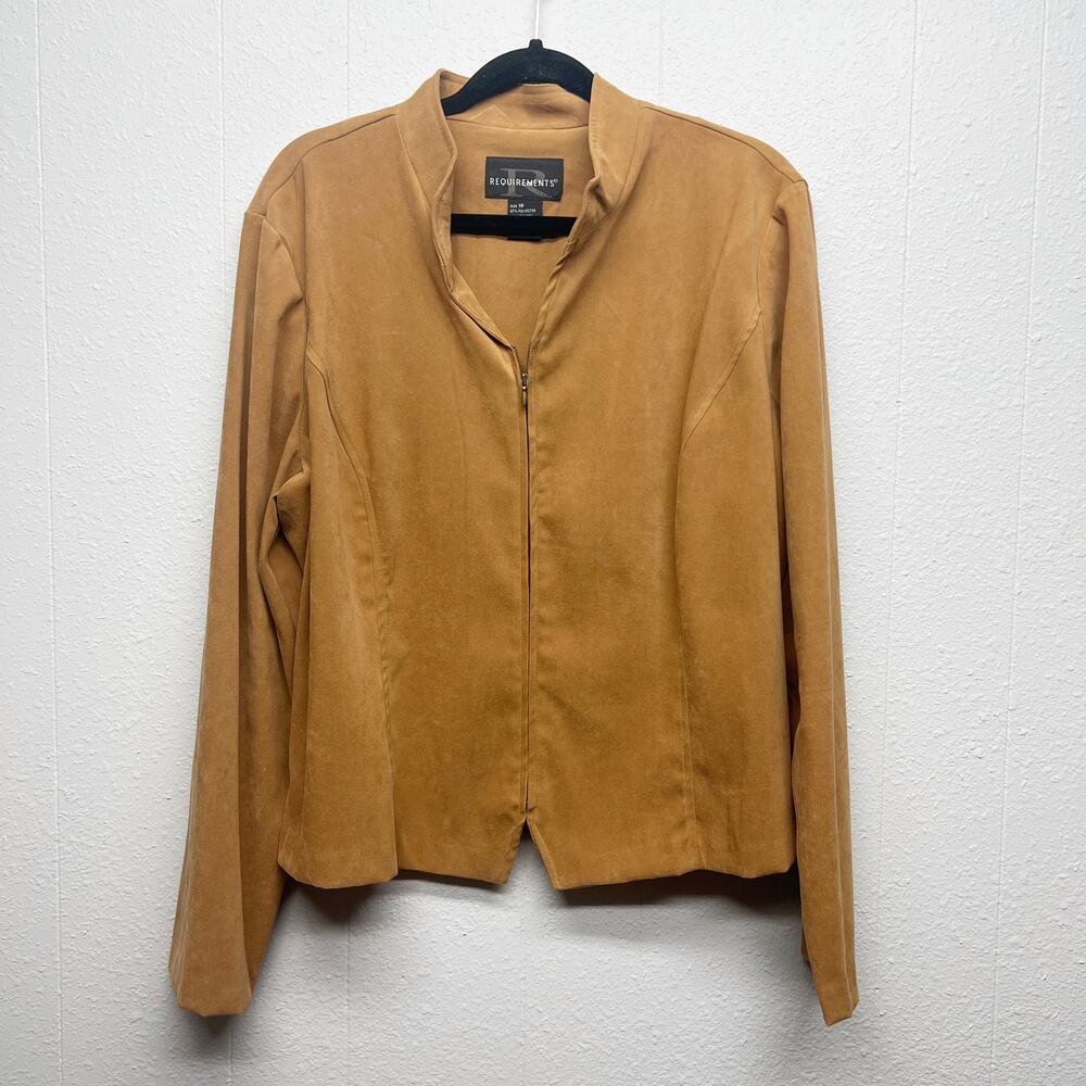 Requirements Faux Suede Women's Office Workwear Discreet Academia Jacket Size 18